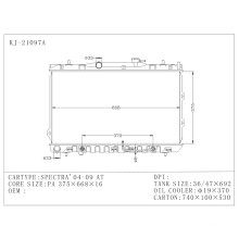 Tout nouveau radiateur automatique de remplacement pour le réservoir en plastique de noyau en aluminium de Hyundai Spectra